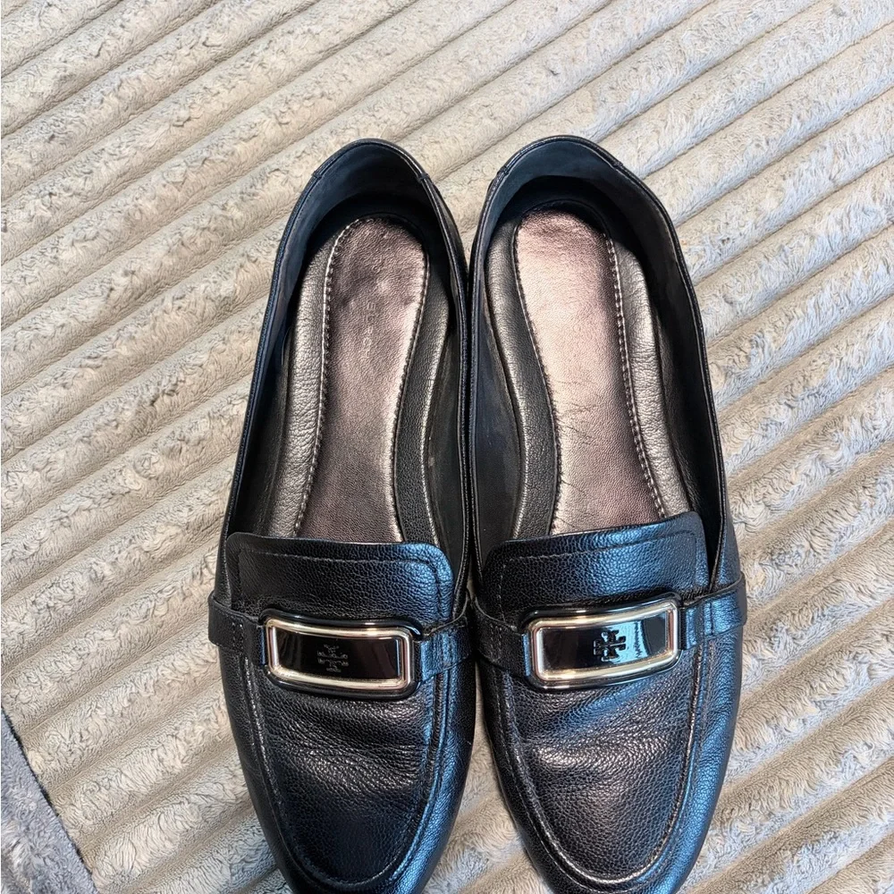 Tory Burch Georgia Loafers Black leather size 10 - Picture 2 of 12